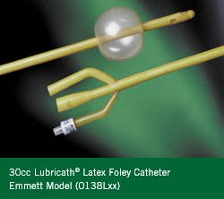 Emmett - Foley Catheter 3-Way Round Tip 30 cc Balloon 24 Fr. Latex - 0138L24