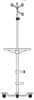 B. Braun Patient Pal IV Stand Piggyback Hook 4 Legs with Heavy-Duty Casters, Oxygen Cylinder Platform - N7515