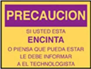 Biodex Medical Systems Caution Sign Precaution Si Usted Esta Encinta O Piensa Que Pueda Estar Le Debe Informar A El Technologista - 024-911