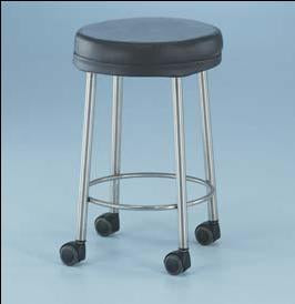 Blickman MR-Safe MRI Safe Stool Backless Fixed Height 4 Casters Black - 1027445001