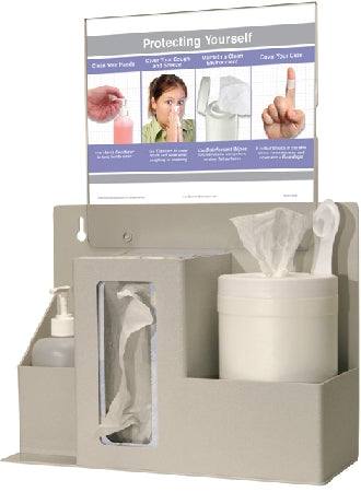 Bowman Manufacturing Bowman PPE Dispenser BOWMAN Quartz Beige ABS Plastic / PETG Plastic Manual Multiple Containers Wall Mount - ED-097-DISP