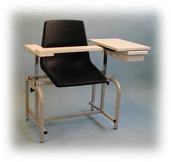 Brandt Industries - Blood Drawing Chair with Drawer Double Adjustable Armrests / Interchangeable Neutral Gray - 20700