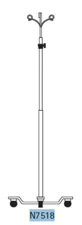B. Braun IV Stand 2-Hook 5 Legs - N7518