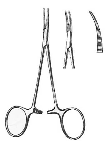 BR Surgical HerMann Medizintechnik Hemostatic Forceps Halsted-Mosquito 5 Inch Surgical Grade Titanium NonSterile Ratchet Lock Finger Ring Handle Curved Micro Tips - H112-22312