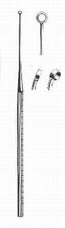 BR Surgical HerMann Medizintechnik Ear Curette Buck Single-ended Handle Size 5 Tip Angled Sharp Loop Tip - BR44-11705