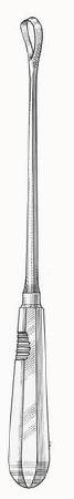 BR Surgical HerMann Medizintechnik Uterine Curette Sims 11 Inch Length Single-ended Rigid Handle Size 3, 9 mm Tip Sharp Loop Tip - H170-71009