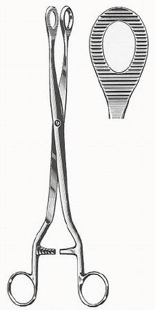BR Surgical HerMann Medizintechnik Uterine Polyp Forceps Noto 10-5/8 Inch Finger Ring Handle Straight Ring, Serrated - H170-54027