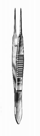 BR Surgical HerMann Medizintechnik Dressing Forceps Bonaccolto 4-1/4 Inch Surgical Grade Stainless Steel NonSterile NonLocking Thumb Handle Straight Extra Fine Tips - H142-92011