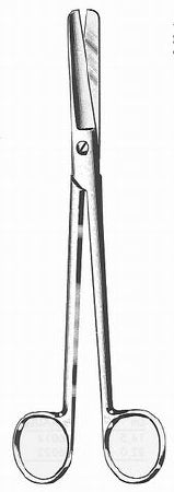 HerMann - Uterine Scissors Sims 8 Inch Length Surgical Grade Stainless Steel NonSterile Finger Ring Handle Straight Blunt Tip / Blunt Tip - BR08-51020