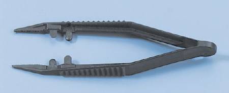 Posi-Grip - Tweezers 4 Inch Length Floor Grade Plastic NonSterile NonLocking Thumb Handle Straight Serrated Tips - 7195