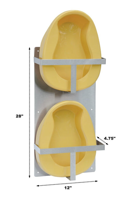 Omnimed 303025 Vertical Wall Mounted Double Bedpan Rack