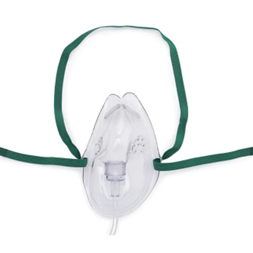 Salter Labs - Oxygen Mask Elongated Style Adult One Size Fits Most Adjustable Head Strap / Nose Clip - 8115-0-50