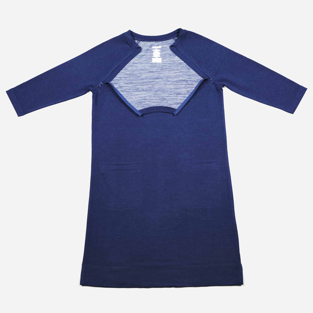 Narrative Apparel DRESS, KNIT DBL-ZIP 3/4SLEEVE BRIGHT NAVY WMNS 2XLG D/S - WDBDZ0624