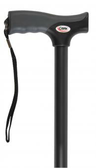 Apex-Carex Healthcare Soft Grip T-Handle Cane Aluminum 31 to 40 Inch Height Black - FGA52000 0000