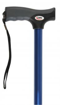 Apex-Carex Healthcare Soft Grip T-Handle Cane Aluminum 31 to 40 Inch Height Metallic Blue - FGA52100 0000