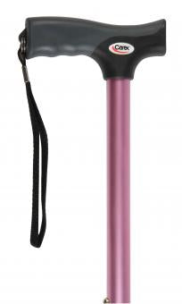 Apex-Carex Healthcare Soft Grip T-Handle Cane Aluminum 31 to 40 Inch Height Pink - FGA52200 0000