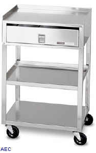 Chattanooga Utility Cart Stainless Steel 17 X 19 X 30 Inch 1 Drawer / 2 Shelves Silver - 4018