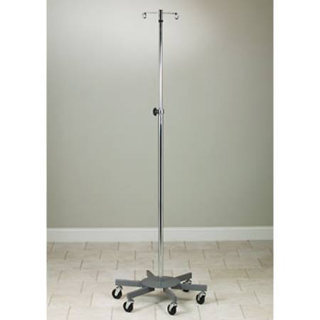 Clinton Industries Infusion Pump Stand 4-Hook Six 3 Inch Ball Bearing Casters, 26 Inch Diameter - IV-334