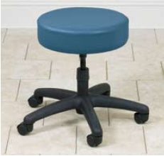 Standard Series - Exam Stool Backrest Pneumatic Height Adjustment (5) 2.5 Inch Dual Wheel Casters Black - 2135-21-26-3BK