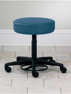 Clinton Industries Specialty Seating Exam Stool Backless Pneumatic Height Adjustment 5 Casters Black - 2145-BLK