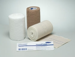 Hartmann ThreePress 3 Layer Compression Bandage System 4 Inch X 4-3/10 Yard / 4 Inch X 9-3/5 Yard / 4 X 6-1/2 Yard 35 to 40 mmHg Self-adherent / Tape Closure Tan / White NonSterile - 43420000