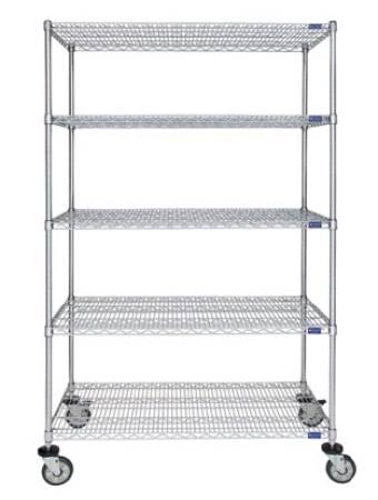 Cari-All Healthcare Shelving Unit 5 Shelves Chrome - 856CH-5
