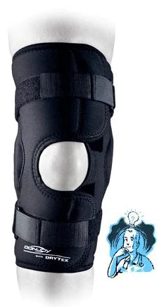 DonJoy Economy - Knee Brace Large Pull-On / Hook and Loop Closure 21-1/2 to 23-1/2 Inch Thigh Circumference / 15 to 17 Inch Mid-Patella Circumference / 16 to 18 Inch Calf Circumference Left or Right Knee - 11-0671-4-0031
