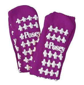 Posey - Fall Management Slipper Socks Large Purple Above the Ankle - 6239LP