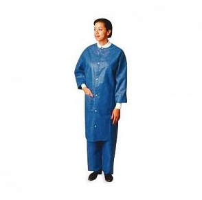 Precept Medical Products Lab Coat Blue Large Knee Length Disposable - 1249L