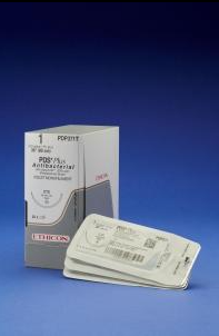 J & J Healthcare Systems PDS Plus Antibacterial Suture with Needle Absorbable Uncoated Violet Suture Monofilament Polydioxanone with Irgacare MP Antibacterial Suture Size 1 36 Inch Suture 1-Needle 36 mm Length 1/2 Circle Taper Point Needle - PDP347H