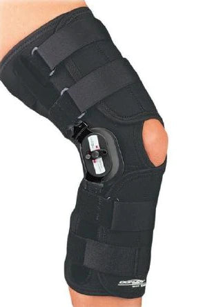 DonJoy Playmaker Standard - Knee Brace 2X-Large Hook and Loop Strap Closure 26-1/2 to 29-1/2 Inch Thigh Circumference / 19 to 21 Inch Knee Center Circumference / 20 to 22 Inch Calf Circumference Left or Right Knee - 11-0865-6