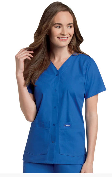 Landau Uniforms - Scrub Shirt 4X-Large Teal 4 Pockets Short Sleeve Female - 8232