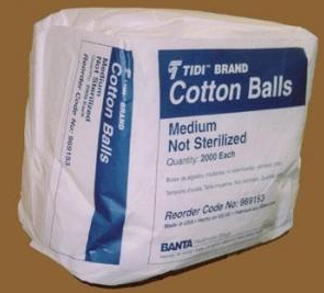 Tidi Products COTTON BALL, N/S MED (2000/BG 2BG/CS) - 969153