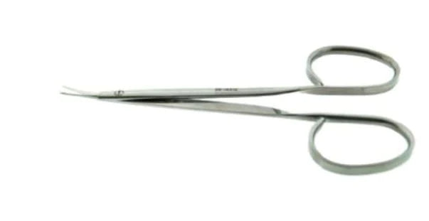 BR Surgical - Stitch Scissors Turmspitz 4-3/4 Inch Length Surgical Grade Stainless Steel NonSterile Ribbon Style Finger Ring Handle Curved Sharp Tip / Sharp Tip - BR08-52511