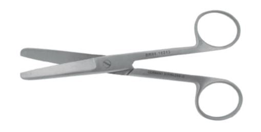 BR Surgical BR Surgical Operating Scissors 6-1/2 Inch Length Surgical Grade Stainless Steel Finger Ring Handle Straight Blunt/Blunt - BR08-10216