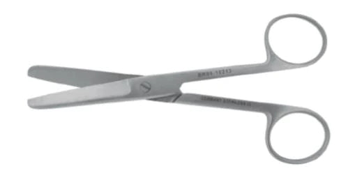 BR Surgical - Operating Scissors 6-1/2 Inch Length Surgical Grade Stainless Steel Finger Ring Handle Straight Blunt Tip / Blunt Tip - BR08-10216