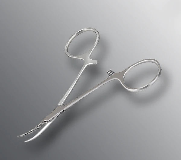 BR Surgical - Hemostatic Forceps Hartmann 3-1/2 Inch Length Floor Grade Stainless Steel Curved - FG12-21110