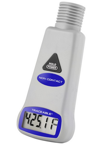 Traceable - Tachometer 1-1/4 X 1-3/4 X 4-3/4 Inch, 10.000 to 99999 rpm Range, 0.001/0.01/0.1/1 Resolution, ±0.04% of reading + 0.02 rpm, ±0.04% of reading + 22 rpm Accuracy - 98767-08