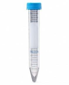Fisher Scientific Falcon Centrifuge Tube Conical Bottom Plain 17 X 120 mm 15 mL Blue Screw Cap Polystyrene Tube - 1495949D