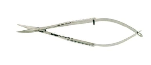 BR Surgical - Tendon Scissors Westcott 4-1/4 Inch Length Surgical Grade Stainless Steel NonSterile Thumb Handle with Spring Curved Sharp Tip / Sharp Tip - BR09-10211