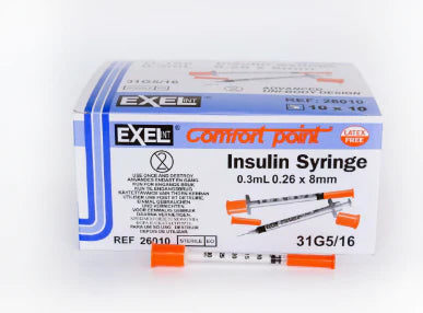 Comfort Point Lo-Dose - Insulin Syringe with Needle 0.3 mL 31 Gauge 5/16 Inch Thin Wall NonSafety - 26010