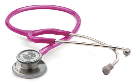 American Diagnostic Corp Adscope Clinician Stethoscope Metallic Raspberry 1-Tube 22 Inch Tube Double Sided Chestpiece - 608MRS