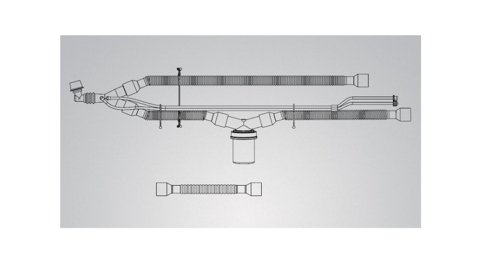 CareFusion CIRCUIT, PATIENT W/ELBOW & 1WATER TRAP SPU 22MM (10/BX) - 18221-101