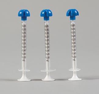 Health Care Logistics DISPENSER, ORAL COMAR W/TIP CAP/PLUNGER WHT .5ML (50/PK) - 18396