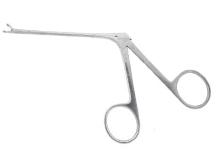BR Surgical BR Surgical Ear Forceps Hartmann 3-3/8 Inch Surgical Grade Stainless Steel NonSterile NonLocking Finger Ring Handle Straight 3 mm Round Cups - BR44-26730