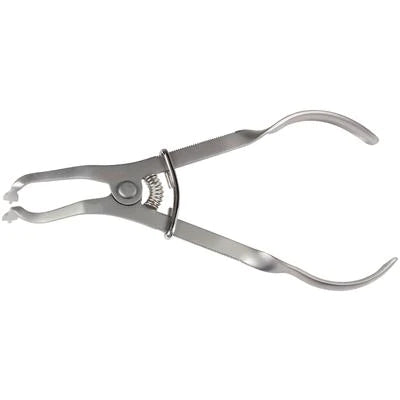 Miltex - Rubber Dam Clamp Forceps OR Grade German Stainless Steel NonSterile Slide Lock Plier Handle Curved - 7623A