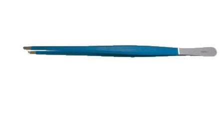 BR Surgical BR Surgical Dressing Forceps 10 Inch Surgical Grade Coated Stainless Steel NonSterile NonLocking Thumb Handle Straight Serrated Exposed Tips - BR71-10221E