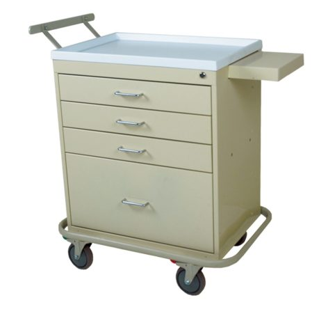 Medication Cart 4 Drawers Beige