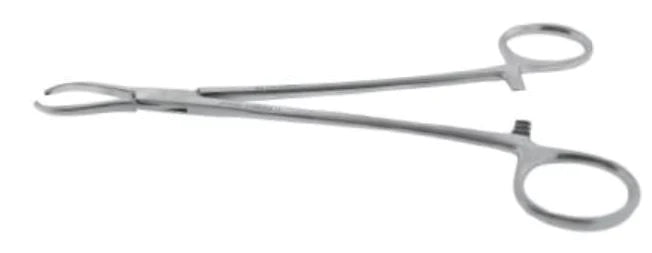 BR Surgical - Grasping Forceps Littlewood 7-1/2 Inch Length Surgical Grade Stainless Steel NonSterile Ratchet Lock Finger Ring Handle Curved 2 X 3 Teeth - BR64-15050