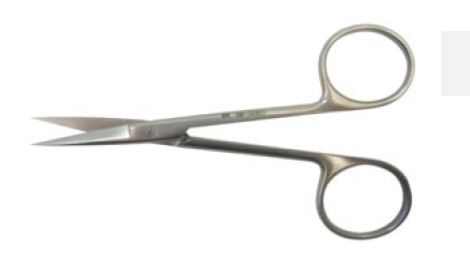 BR Surgical BR Surgical Iris Scissors Knapp 4 Inch Length Surgical Grade Stainless Steel NonSterile Finger Ring Handle Curved Blunt/Blunt - BR08-34806
